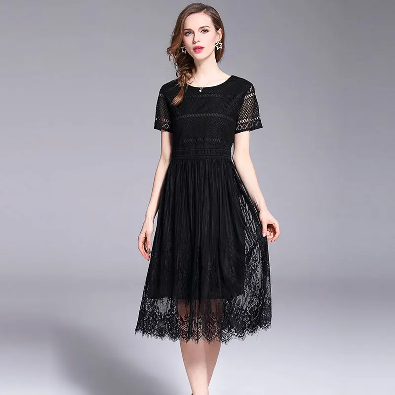 Women Summer Black Lace Dress Plus Size Women Clothing Vestido Mujer Verano 2019 Short Sleeve Round Neck Midi Party Dress K8801
Women Summer Black Lace Dress Plus Size Women Clothing Vestido Mujer Verano 2019 Short Sleeve Round Neck Midi Party Dress K8801