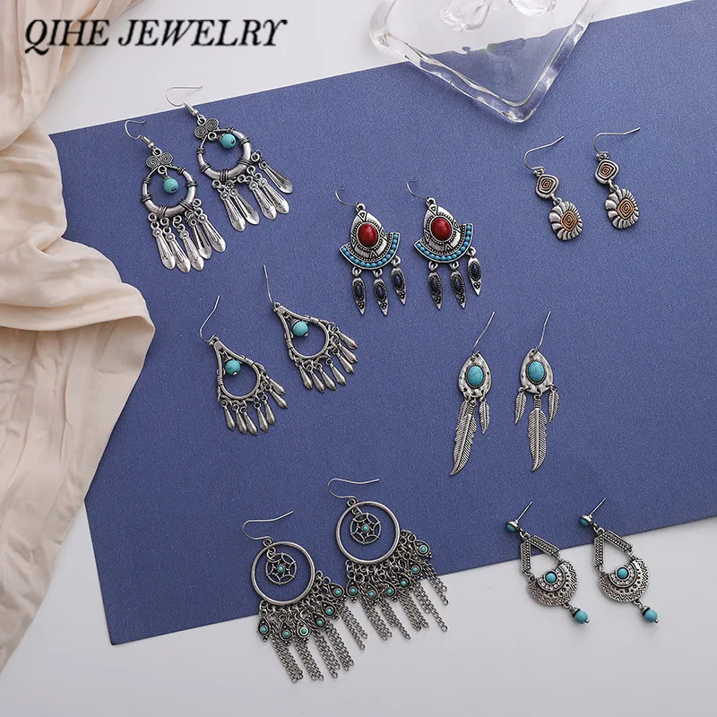 QIHE JEWELRY Dangle Earrings Geometric Circle Water Drop Leaf Bohemian Earring Ethnic Pendientes Mujer Moda
QIHE JEWELRY Dangle Earrings Geometric Circle Water Drop Leaf Bohemian Earring Ethnic Pendientes Mujer Moda