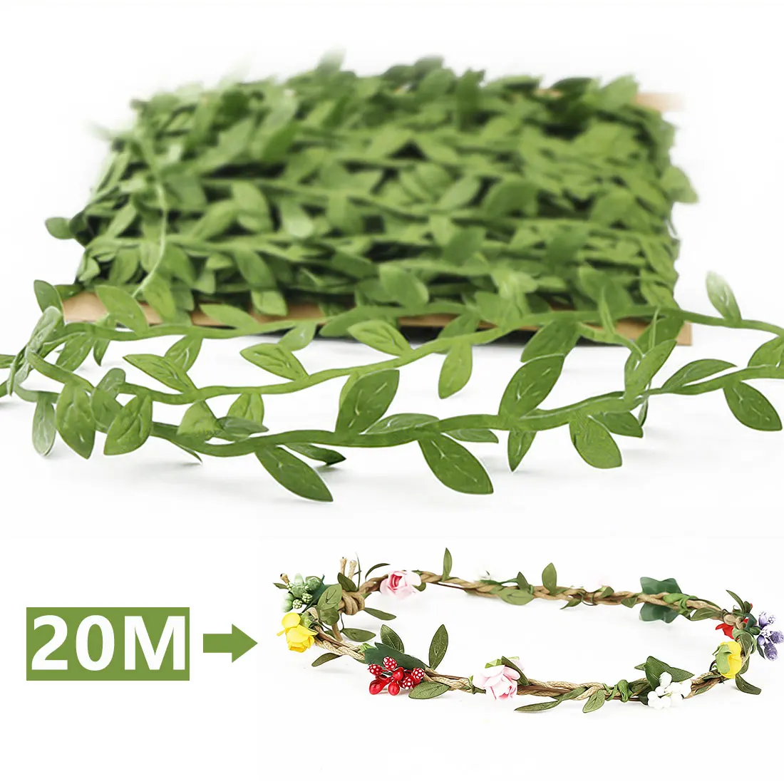 Party Wedding Decoration DIY Scrapbooking Decorative Wreath Fake Flower 20Meter/Lot Silk Artificial Leaf Leaves For Home | Дом и сад