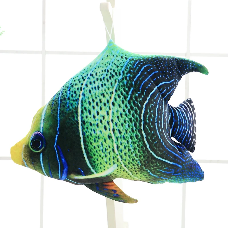 Новинка креативная плюшевая игрушка в виде рыбы мягкая синяя и зеленая