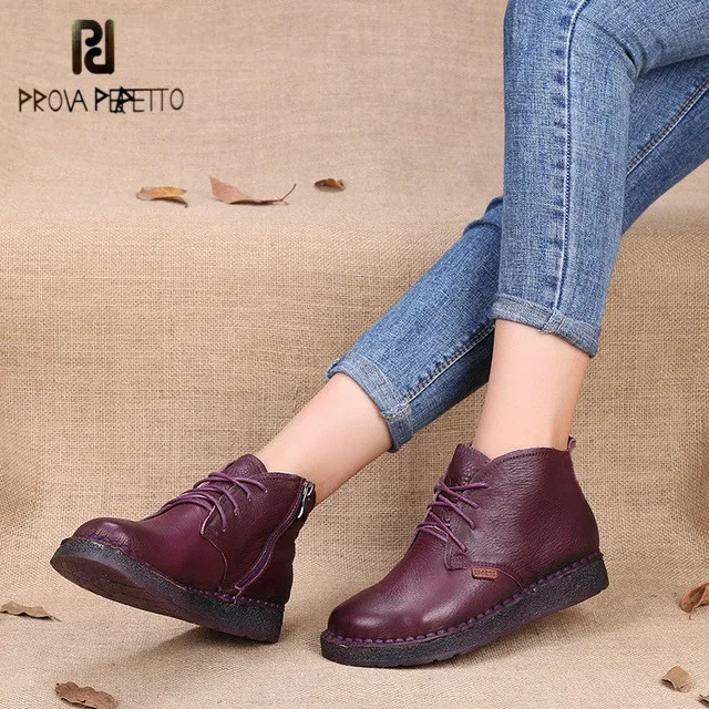 Prova perfetto Genuine Leather Ankle Boots High Quality Fashion Women's Boots New Short Boot 2019 Winter Black Flats Boots Women
Prova perfetto Genuine Leather Ankle Boots High Quality Fashion Women's Boots New Short Boot 2019 Winter Black Flats Boots Women