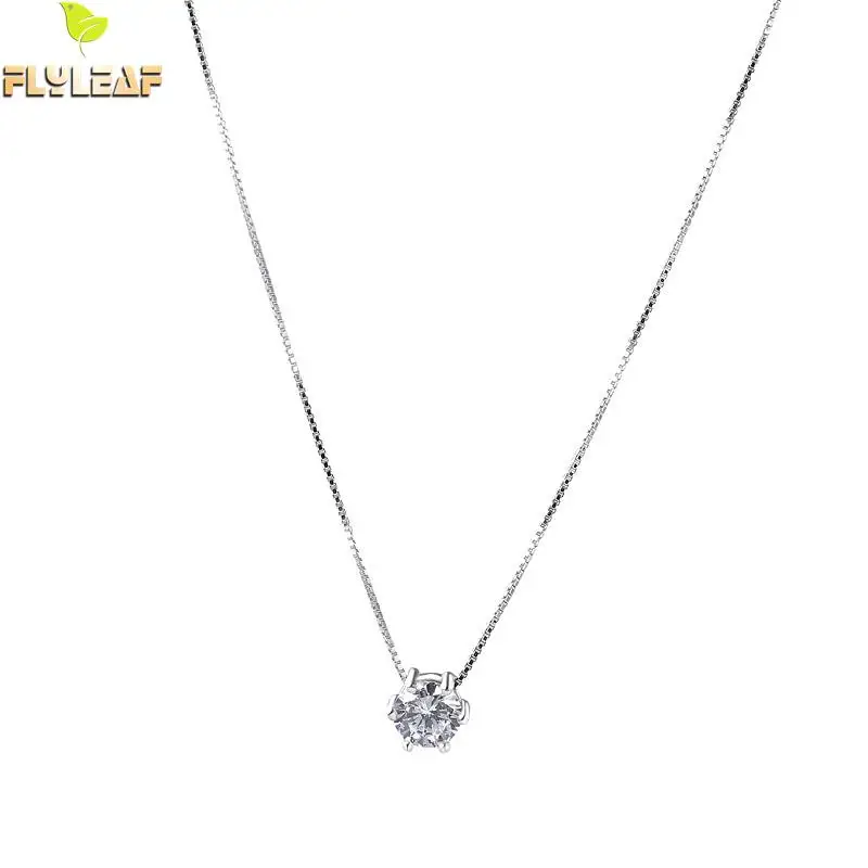 Flyleaf 925 Sterling Silver Necklace Women Cubic Zirconia Box Chain Fashion Fine Jewelry Wedding Simple Necklaces & Pendants
Flyleaf 925 Sterling Silver Necklace Women Cubic Zirconia Box Chain Fashion Fine Jewelry Wedding Simple Necklaces & Pendants