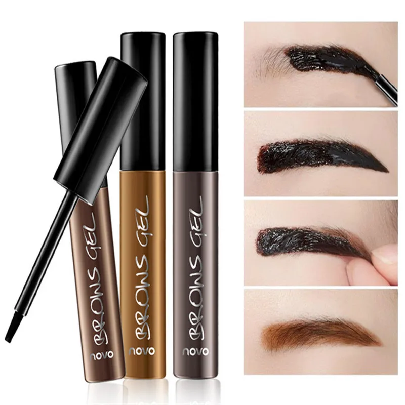 

NOVO Brand Cosmetic Waterproof Long lasting Tearing Peel Off Dye Eyebrow Gel Cream Mascara Pen Eye Brow Tattoo Tint Eyes Makeup