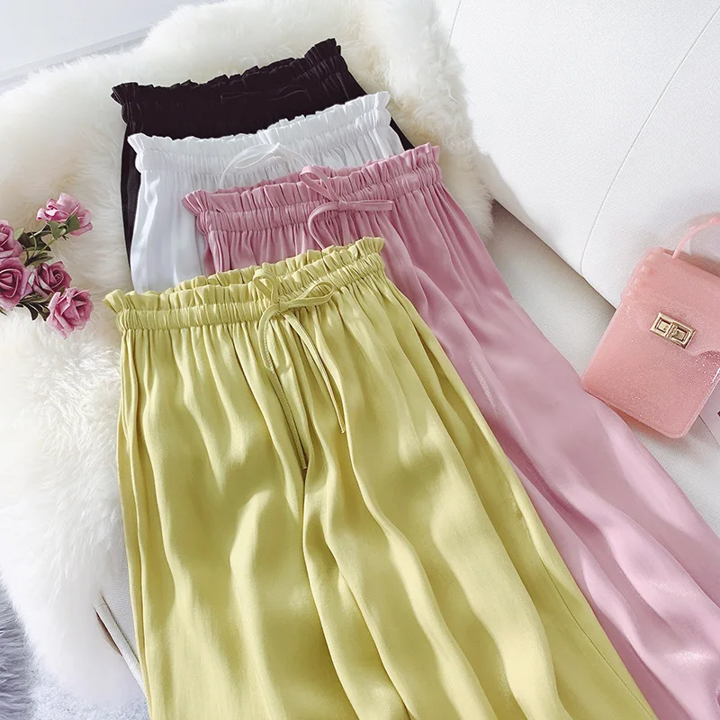 2019 Summer New Arrival Golden Satin Drop Sense Wide Leg Pants Women Straight Pants High-waist Pants Tie Pants Free Shipping
2019 Summer New Arrival Golden Satin Drop Sense Wide Leg Pants Women Straight Pants High-waist Pants Tie Pants Free Shipping