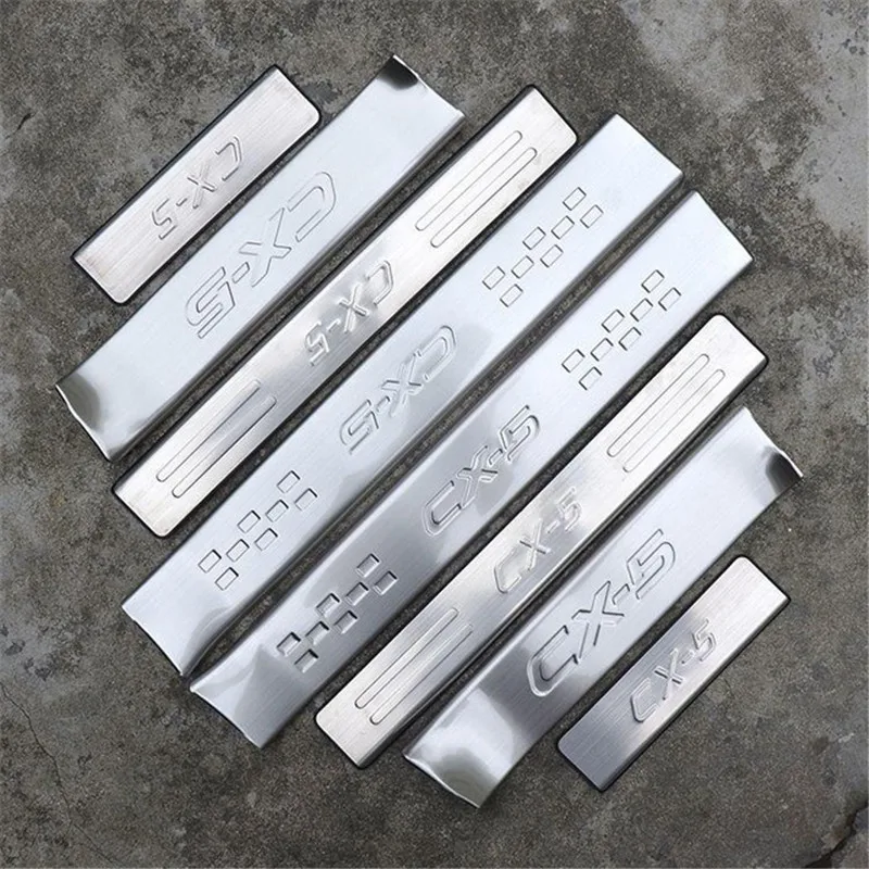 Car-covers stainless steel car Stainless Steel scuff plate door sill Trim For Mazda CX-5 CX5 2013 2014 2015 car-styling 
Car-covers stainless steel car Stainless Steel scuff plate door sill Trim For Mazda CX-5 CX5 2013 2014 2015 car-styling