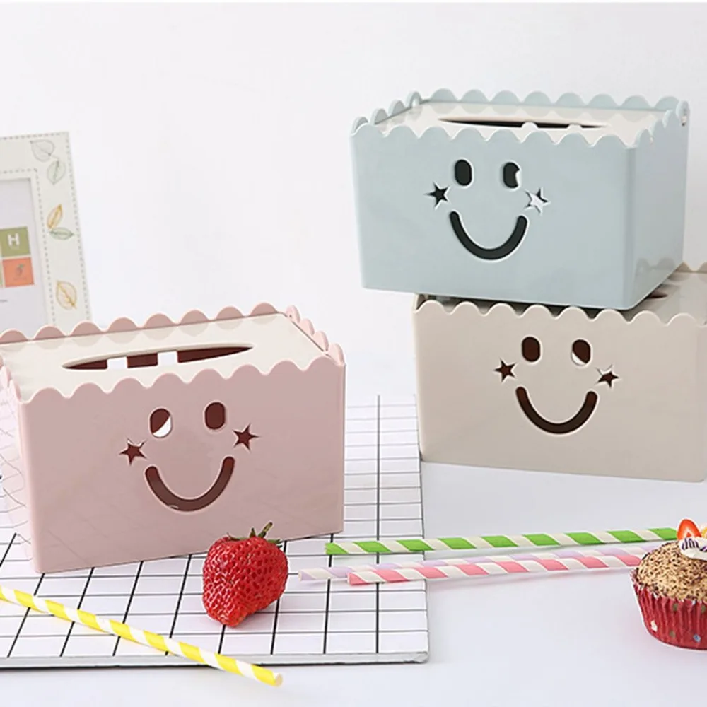 Smiley Face Tissue Box Solid color Napkin Paper Holder Square Shape Plastic Tissue Case Home Kitchen Paper Holder Storage Box
Smiley Face Tissue Box Solid color Napkin Paper Holder Square Shape Plastic Tissue Case Home Kitchen Paper Holder Storage Box