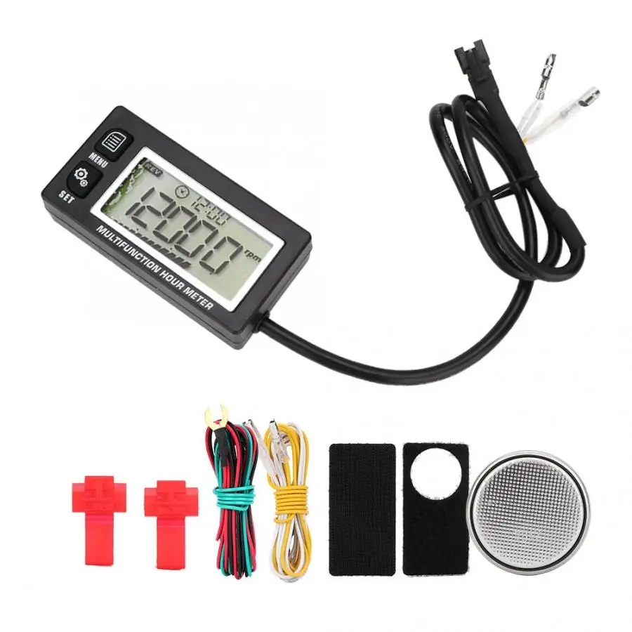 LCD Digital Thermometer Tachometer Temperature Sensor Temp Hour Meter for Motorcycle ATV Boat Temperature Meter
LCD Digital Thermometer Tachometer Temperature Sensor Temp Hour Meter for Motorcycle ATV Boat Temperature Meter