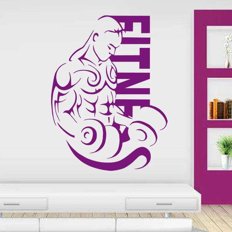 Gym Sticker Fitness Decal Body-building Posters Vinyl Wall Decals Pegatina Quadro Parede Decor Mural Gym Sticker