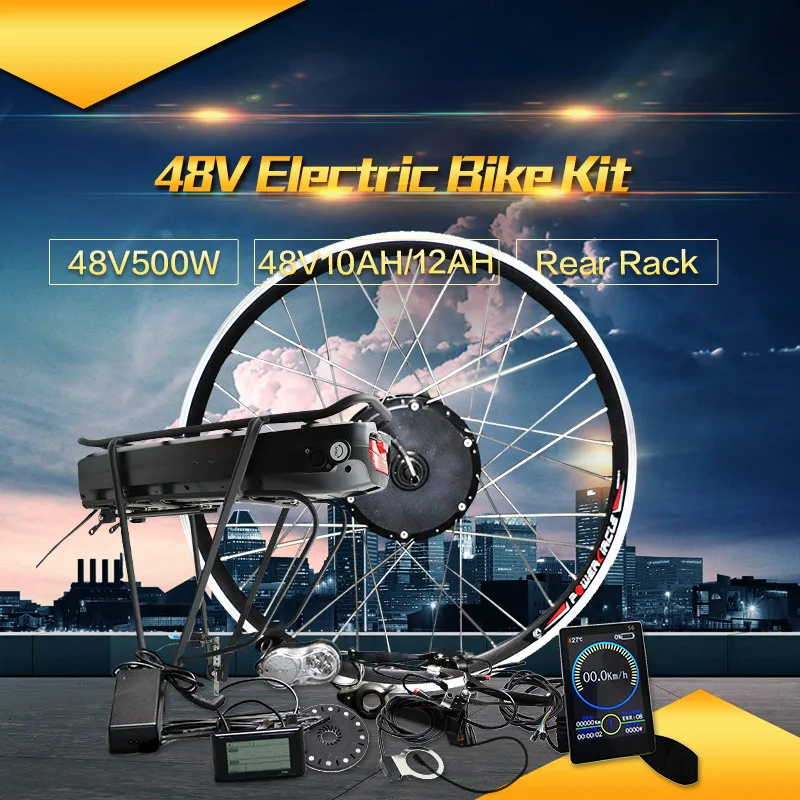 Excellent Electric Bike Kit 500w Motor Wheel 48V E Bike Kit 500W Wheel Motor Electric Bicycle Conversion Kit for 20-29in Front Hub Motor 2