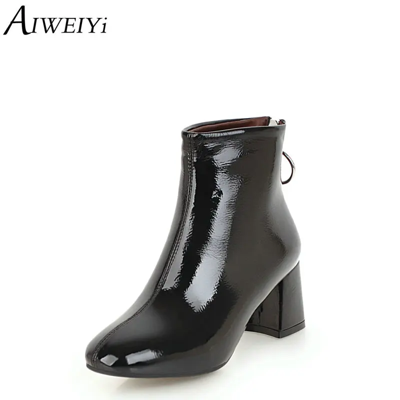 AIWEIYi Soft PU Leather Ankle Boots for Women Square Toe High Heels Black Booties Fur Warm Winter Boots Botas Shoes
AIWEIYi Soft PU Leather Ankle Boots for Women Square Toe High Heels Black Booties Fur Warm Winter Boots Botas Shoes