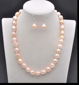 11-12 mm Natural South Sean Pink Pearl Necklace 18" 925 silver earrings set
11-12 mm Natural South Sean Pink Pearl Necklace 18" 925 silver earrings set
