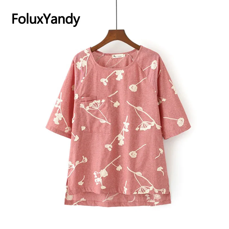 Vintage Women Tops Cotton Half Sleeve Tees Flarol Embroidery Casual O-neck Summer T-shirts Plus Size XXXL 4XL KKFY3061
Vintage Women Tops Cotton Half Sleeve Tees Flarol Embroidery Casual O-neck Summer T-shirts Plus Size XXXL 4XL KKFY3061