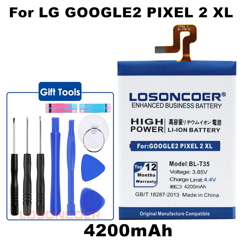 

LOSONCOER 4200mAh BL-T35 For LG Google2 Pixel 2 XL Battery