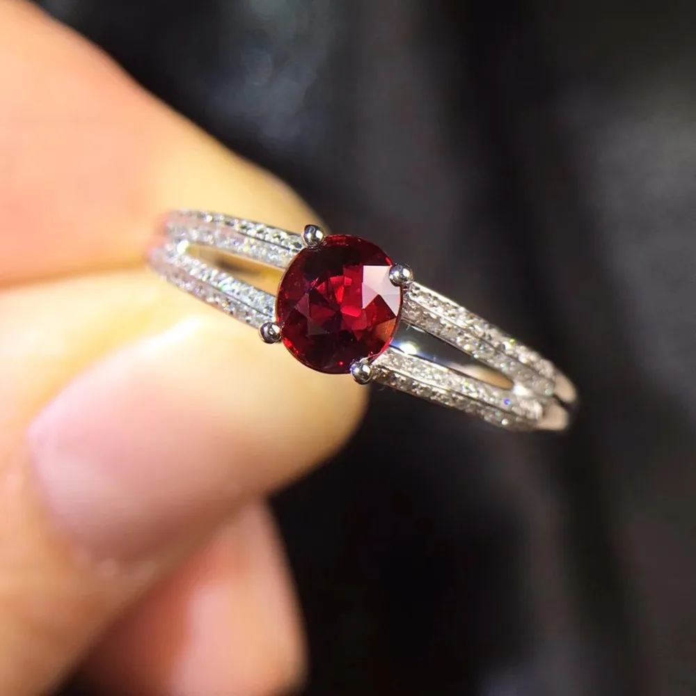 Fine Jewelry Real Pure 18 K White Gold 100% Natural 0.52ct Red Ruby Gemstone 18k Gold Diamonds Stone Female Ring for Women Rings
Fine Jewelry Real Pure 18 K White Gold 100% Natural 0.52ct Red Ruby Gemstone 18k Gold Diamonds Stone Female Ring for Women Rings