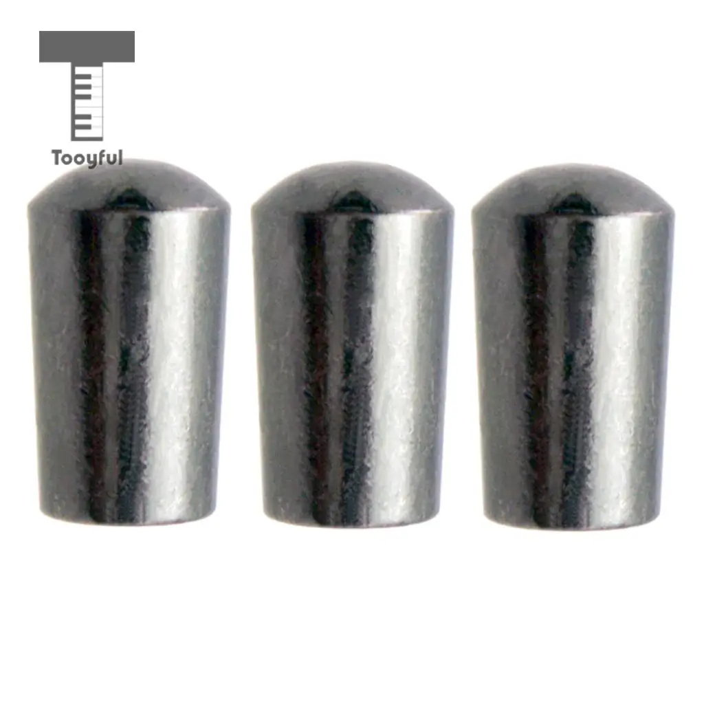 Tooyful 3Pcs Internal Thread 4mm Brass 3 Way Toggle Switch Knobs Cap Tip Button for LP Electric Guitar Parts Replacements