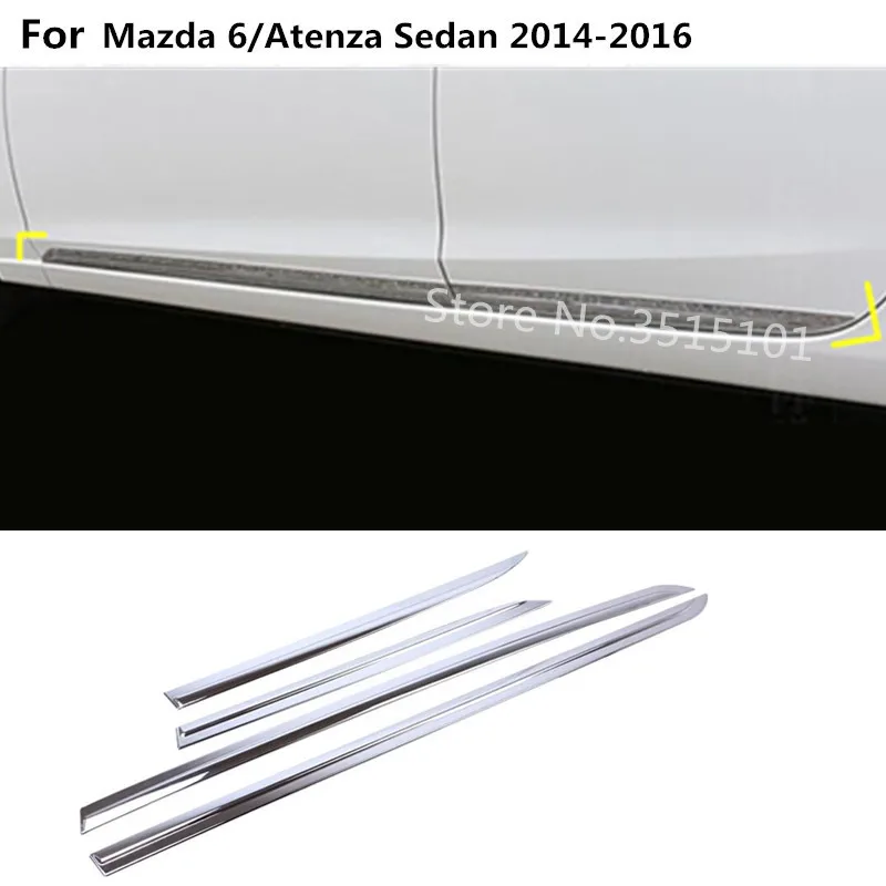 car styling body cover detector bumper threshold Side Door Body trim Strip Molding 4pcs For Mazda 6/Atenza sedan 2014 2015 2016
car styling body cover detector bumper threshold Side Door Body trim Strip Molding 4pcs For Mazda 6/Atenza sedan 2014 2015 2016