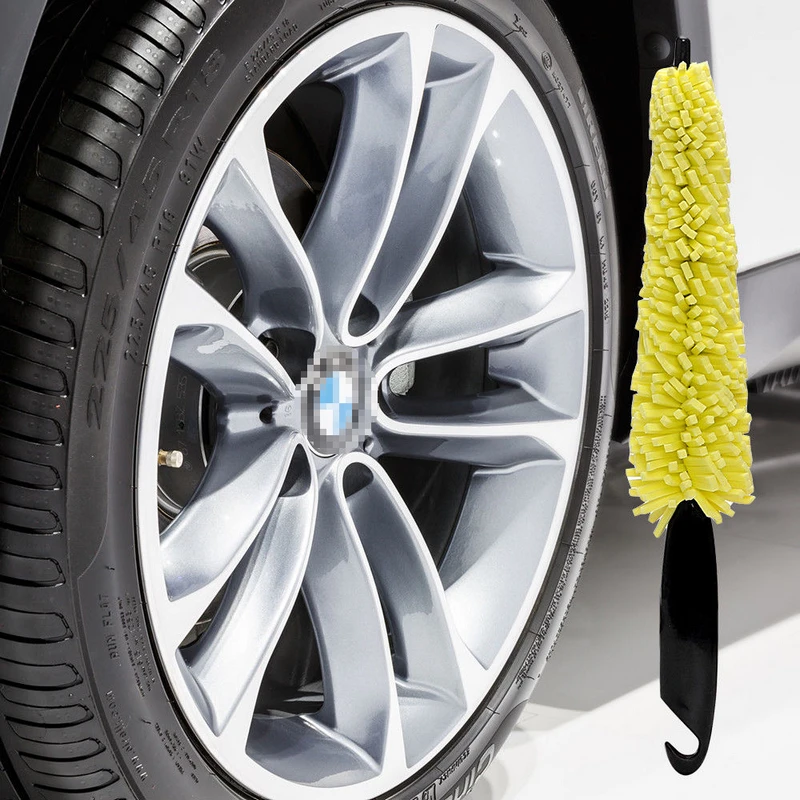 1Pcs Car Washing Wheel Brush Car Tire Rim Cleaning Sponge Plastic Handle Wheel Rim Tire Washing Cleaning Scrub Brush