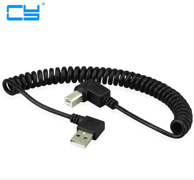 

40 CM USB 2.0 macho para 4pin USB B tipo angulo direito dados retratil cabo de carregamento para USB2.0 impressora e Scanner