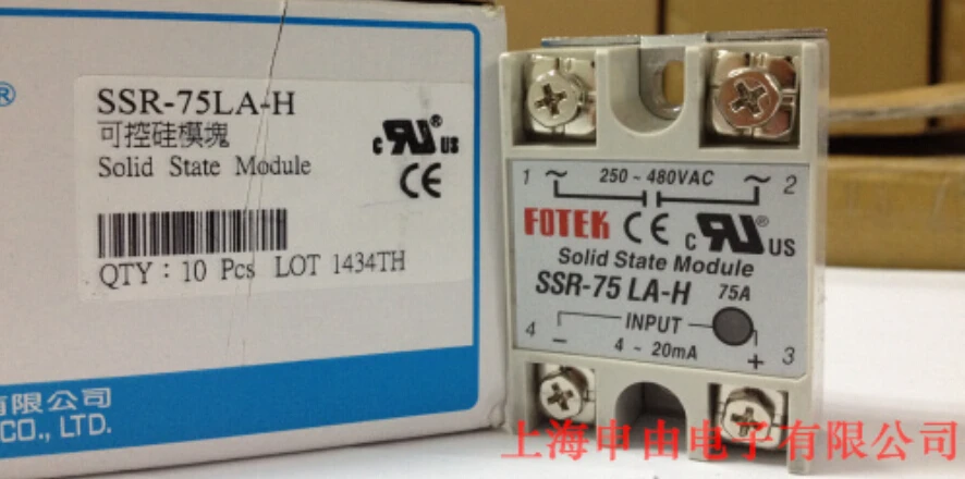 100% Original Authentic Taiwan's FOTEK solid state relay / thyristor module SSR-75LA-H
100% Original Authentic Taiwan's FOTEK solid state relay / thyristor module SSR-75LA-H