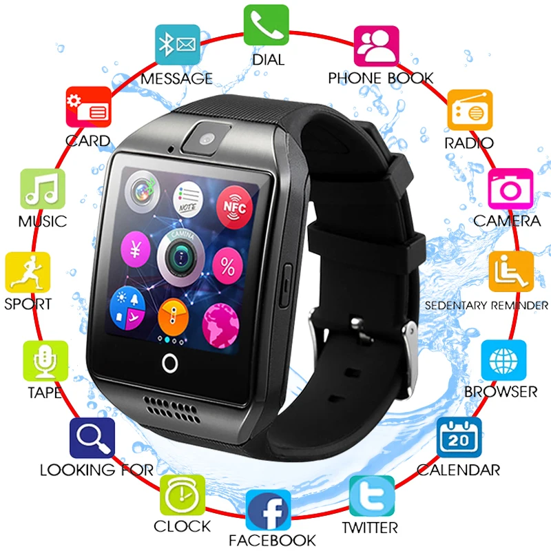 NEW Q18 Smart Watch with Touch Screen camera Support TF card Bluetooth smartwatch for Android IOS Phone Watch Women 2018 New
NEW Q18 Smart Watch with Touch Screen camera Support TF card Bluetooth smartwatch for Android IOS Phone Watch Women 2018 New