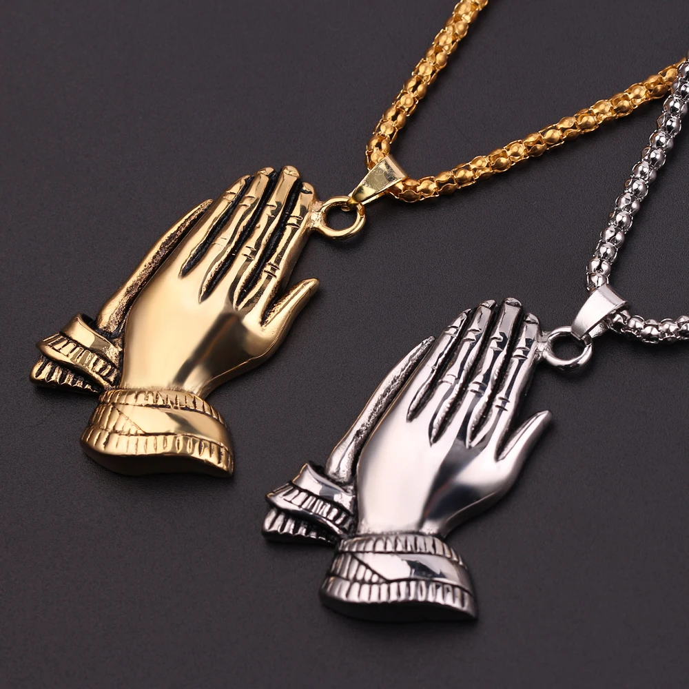 Hands pray gold silver necklaces pendant wishing gesture choker long chain statement necklace woman man jewelry for Christian
Hands pray gold silver necklaces pendant wishing gesture choker long chain statement necklace woman man jewelry for Christian