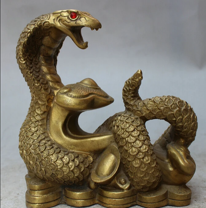 S3463 Folk Chinese Brass Animals Year Zodiac Wealth YuanBao Coin RuYi Snake Statue D0317
S3463 Folk Chinese Brass Animals Year Zodiac Wealth YuanBao Coin RuYi Snake Statue D0317