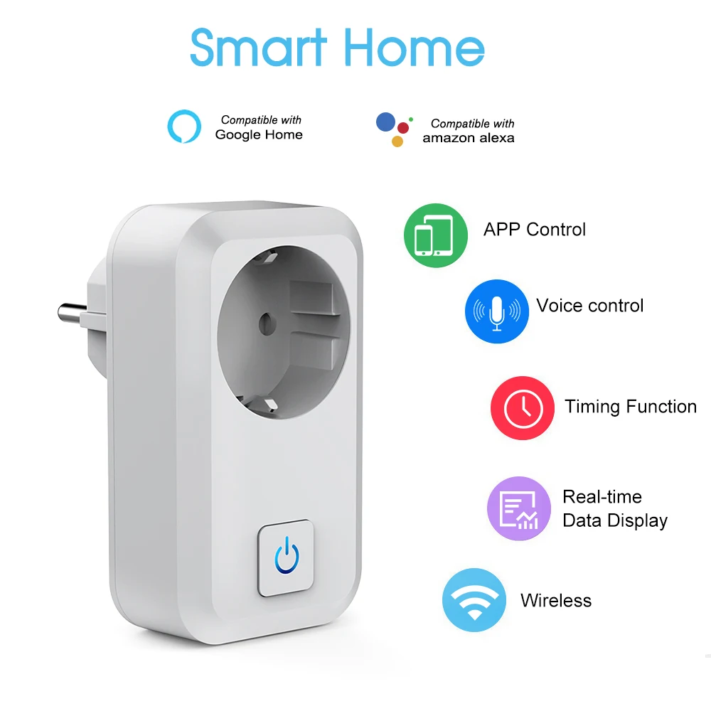 Wi-Fi Socket Phone Remote Control Timer Function Countdown Voice Control Safety Circuit Electricity Consumption Count
Wi-Fi Socket Phone Remote Control Timer Function Countdown Voice Control Safety Circuit Electricity Consumption Count