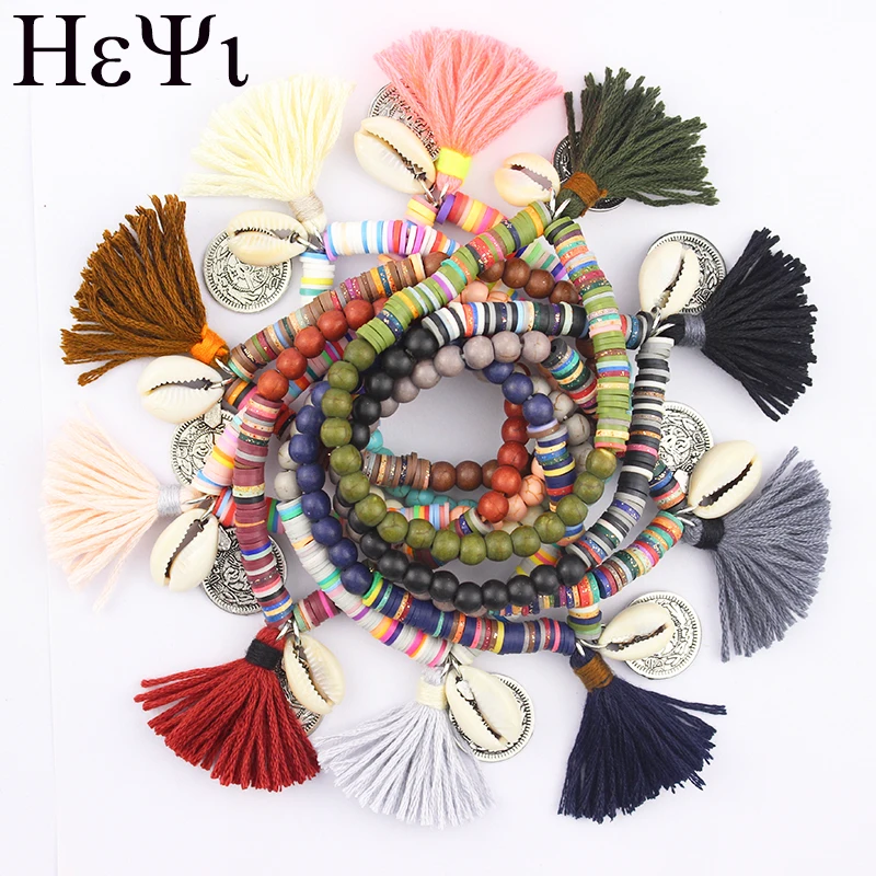 Heyi Bracelets for Women Jewelry Bohemian Colorful Tassel Wood Beads Strand Bracelets Female Accessories 10 Color
Heyi Bracelets for Women Jewelry Bohemian Colorful Tassel Wood Beads Strand Bracelets Female Accessories 10 Color