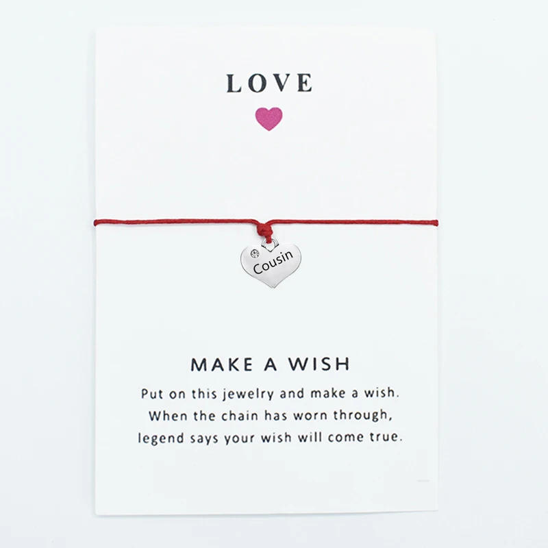 European American Love Double-Sided Alphabet Cousin Bracelet Jewelry Wax Rope Wish Card Wish Adjustable Bracelet Jewelry
European American Love Double-Sided Alphabet Cousin Bracelet Jewelry Wax Rope Wish Card Wish Adjustable Bracelet Jewelry