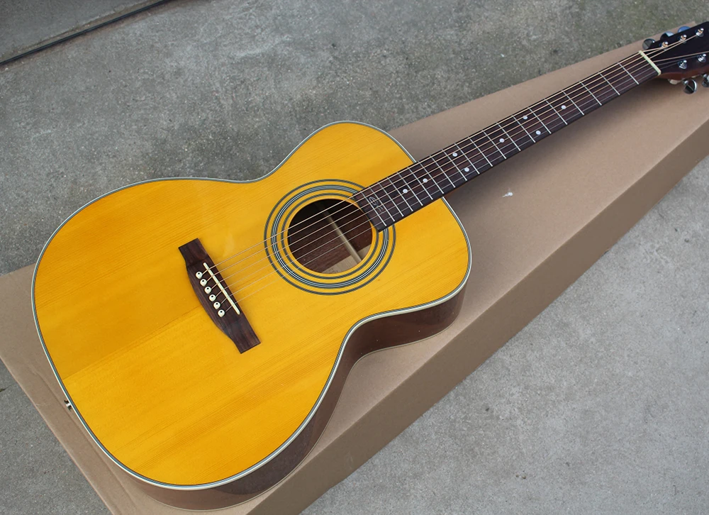 Yellow 41"Acoustic Guitar with Fisnman Pickups,Rosewood Fretboard with Signature,Chrome Hardwares,offering customized services
Yellow 41"Acoustic Guitar with Fisnman Pickups,Rosewood Fretboard with Signature,Chrome Hardwares,offering customized services