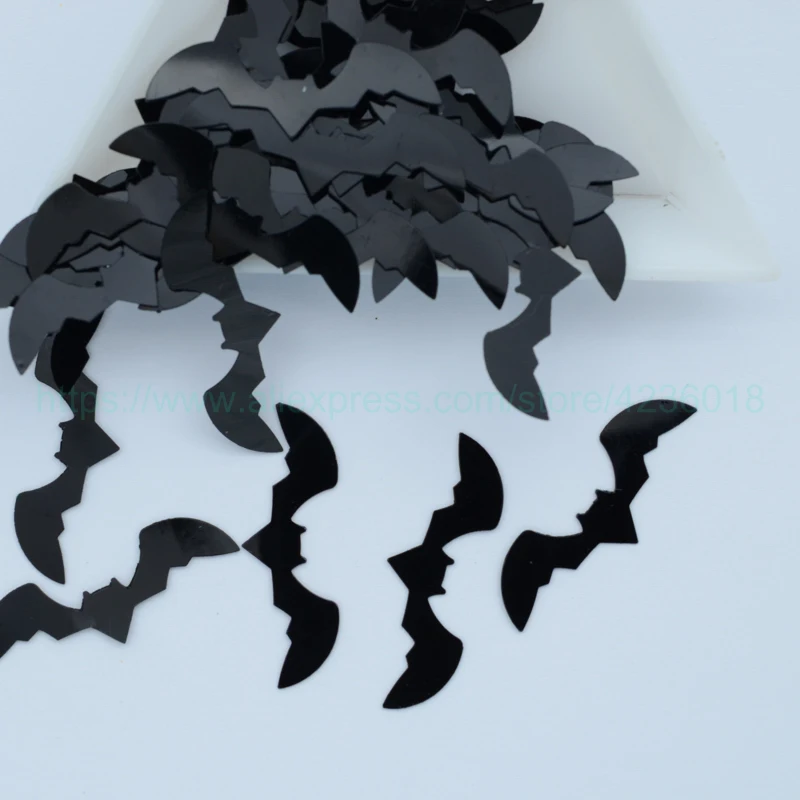 25g 9*27mm Navidad Ornaments black bat Shape Loose Sequins Pailettes Kids Halloween DIY Gift, Party Decoration Accessories
25g 9*27mm Navidad Ornaments black bat Shape Loose Sequins Pailettes Kids Halloween DIY Gift, Party Decoration Accessories