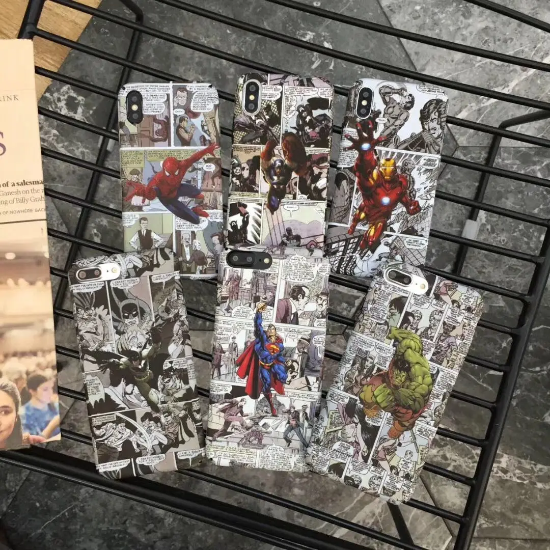 Marvel Avengers noctilucent Series Spider-Man Iron Man Superman Batman case for iPhone X XR Xs Max 6 6S 7 8 plus Hard pc cover
Marvel Avengers noctilucent Series Spider-Man Iron Man Superman Batman case for iPhone X XR Xs Max 6 6S 7 8 plus Hard pc cover