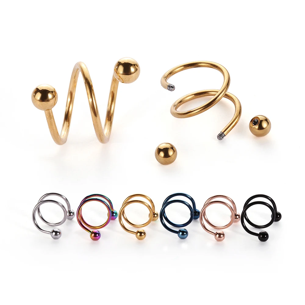 2PCS /Pair Fashion Punk Stainless Steel Spiral Helix Ear Stud Lip Nose Ring Body Piercing Clip Earrings Jewelry Accessories
2PCS /Pair Fashion Punk Stainless Steel Spiral Helix Ear Stud Lip Nose Ring Body Piercing Clip Earrings Jewelry Accessories