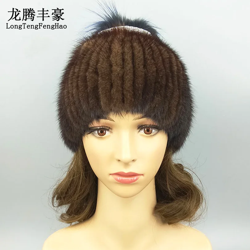 Fashion Real Mink Fur Women's Cap Warm 100% Natural Mink Fur Beanies With Genuine Fox Fur Tail Female Striped Wool Knitting Hat
Fashion Real Mink Fur Women's Cap Warm 100% Natural Mink Fur Beanies With Genuine Fox Fur Tail Female Striped Wool Knitting Hat