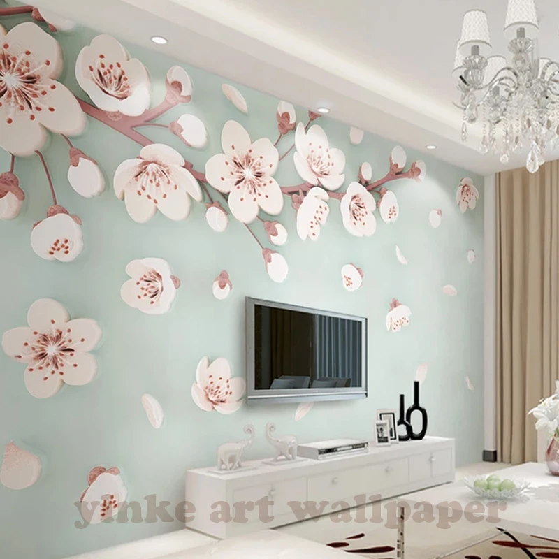 Living room bedroom decorate 3D wallpaper relief sakura 3d stereossopic plum blossom modern style TV Wall Photo Wallpaper mural
Living room bedroom decorate 3D wallpaper relief sakura 3d stereossopic plum blossom modern style TV Wall Photo Wallpaper mural