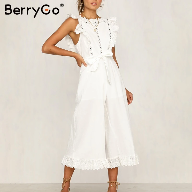BerryGo linen rompers ruffled jumpsuit embroidery women jumpsuit Elegant hollow out sashes long jumpsuit romper ladies overalls
BerryGo linen rompers ruffled jumpsuit embroidery women jumpsuit Elegant hollow out sashes long jumpsuit romper ladies overalls