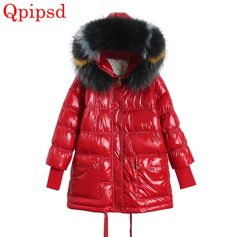 Winter new bright face down jacket female big fur collar hooded white down parkas coat womens thicken warm down coat casual coat
Winter new bright face down jacket female big fur collar hooded white down parkas coat womens thicken warm down coat casual coat