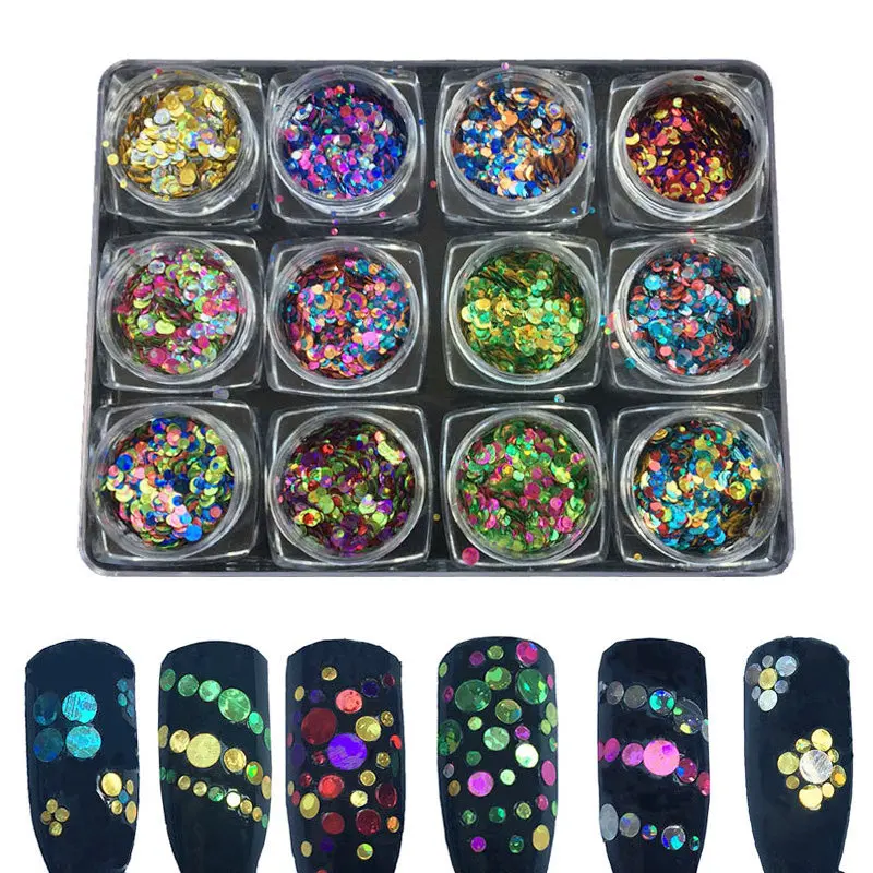 12 boxes/set laser color Mixed Round Thin Embossed stripe sequin Nail Art Glitter Paillette Nail sequins Manicure Decoration
12 boxes/set laser color Mixed Round Thin Embossed stripe sequin Nail Art Glitter Paillette Nail sequins Manicure Decoration