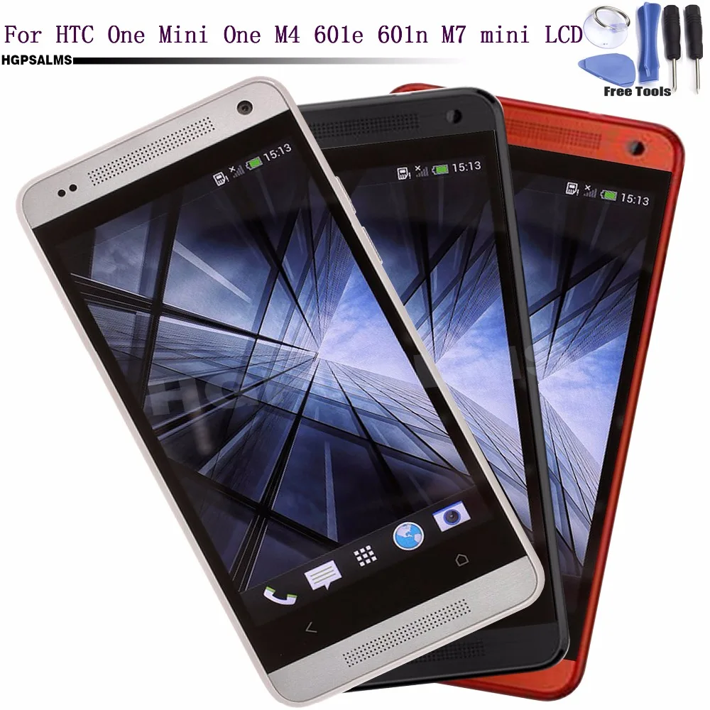 For HTC One Mini One M4 601e 601n M7 mini LCD Display Touch Screen Digitizer Assembly Replacement Parts With Frame + tools
For HTC One Mini One M4 601e 601n M7 mini LCD Display Touch Screen Digitizer Assembly Replacement Parts With Frame + tools