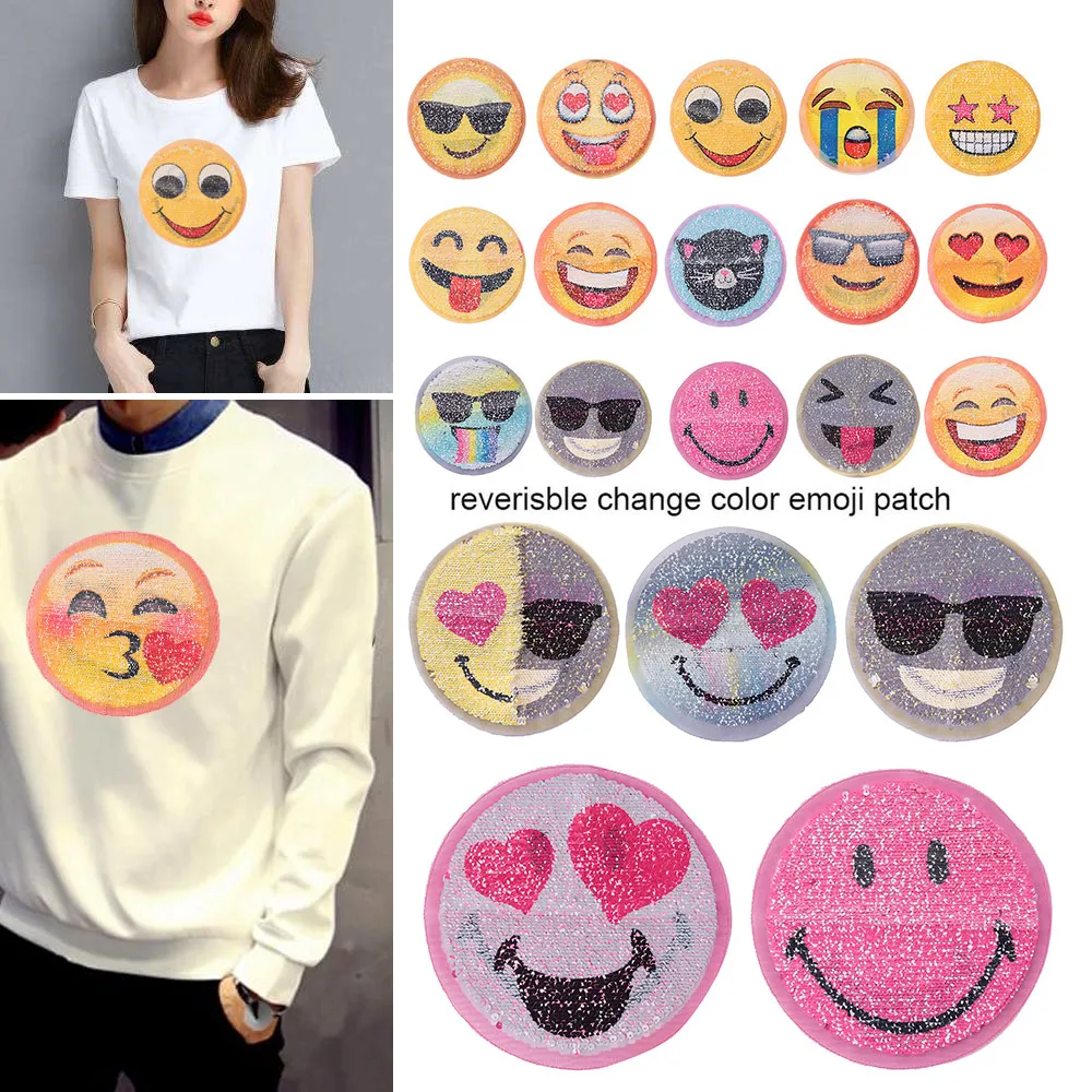 1Pcs Round Reversible Sequins Sew On Patch for Clothes Coat Sweater Embroidered Paillette Emoji Patch Applique DIY Crafts Decor
1Pcs Round Reversible Sequins Sew On Patch for Clothes Coat Sweater Embroidered Paillette Emoji Patch Applique DIY Crafts Decor