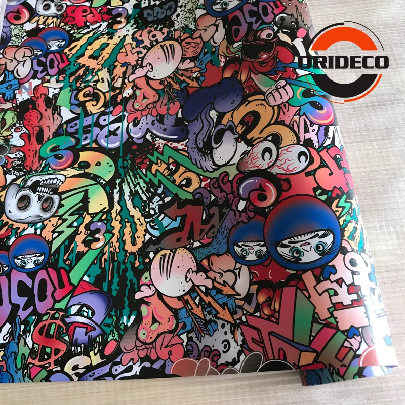 cartoon skull sticker bomb vinyl sticker