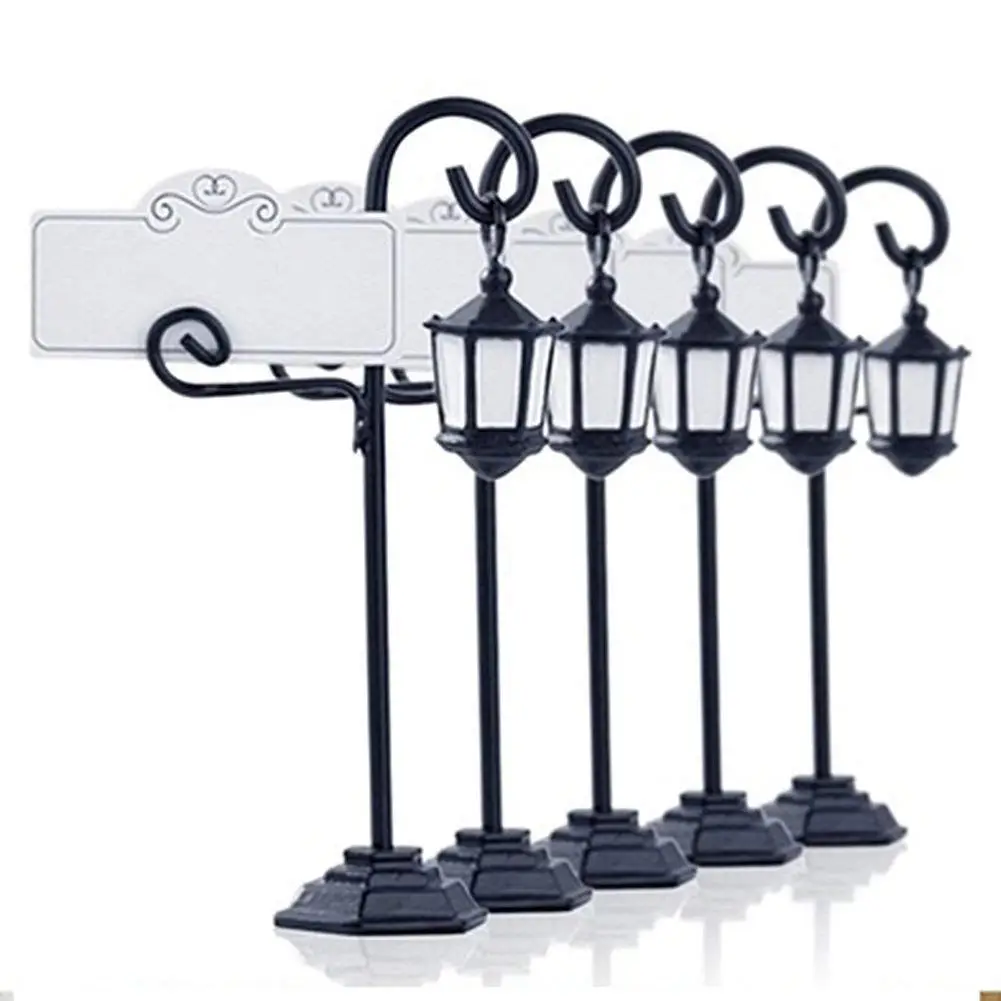 Hot sale 5 PCS Streetlight Shape Wedding Party Reception Place Card Holder Number Name Table Menu Picture Photo Clip Hold | Канцтовары