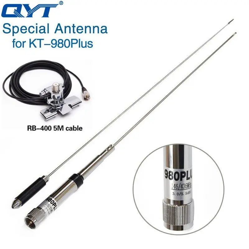 QYT KT-980 Plus Powerful Dual Band 146/436MHz 3.0/5.5dBi Mobile Radio Antenna for QYT KT-980Plus Car Mobile Radio KT-980Plus
QYT KT-980 Plus Powerful Dual Band 146/436MHz 3.0/5.5dBi Mobile Radio Antenna for QYT KT-980Plus Car Mobile Radio KT-980Plus