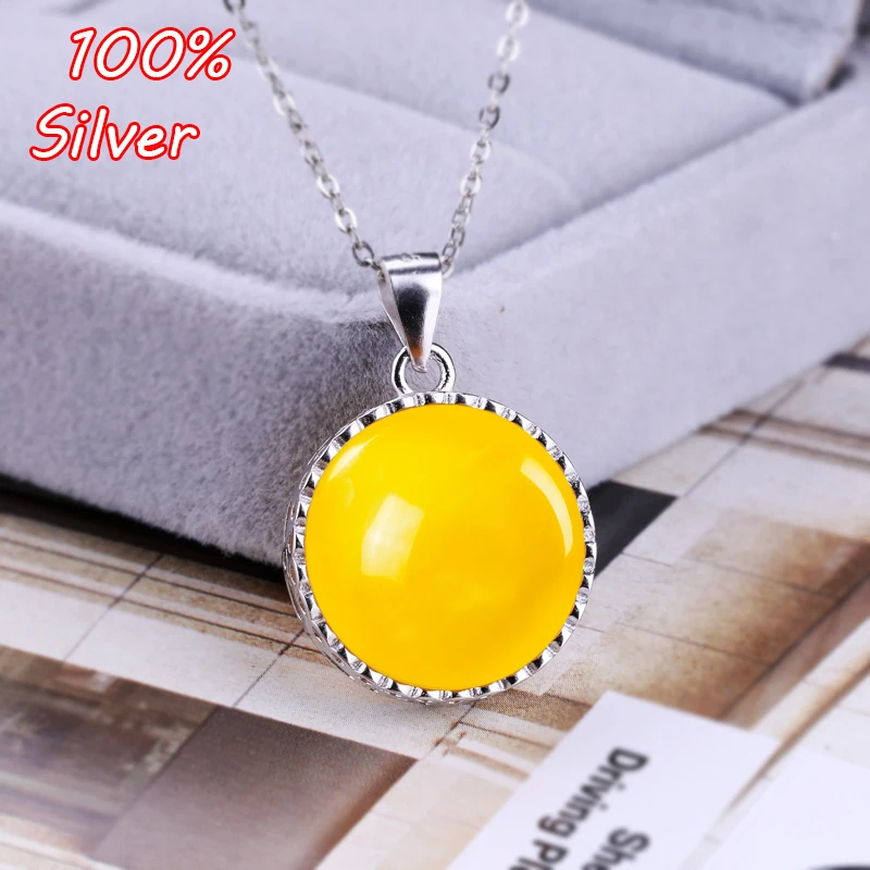 15mm 100% 925 Sterling-Silver Color Gold-plated round pendant blank with honeyed amber turquoise red. | Украшения и аксессуары