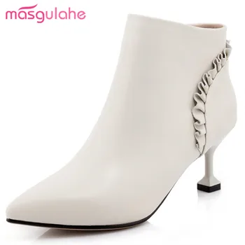 Masgulahe winter boots thin high heels sweet ruffles ankle boots mature genuine leather boots pointed toe casual shoes womens
Masgulahe winter boots thin high heels sweet ruffles ankle boots mature genuine leather boots pointed toe casual shoes womens