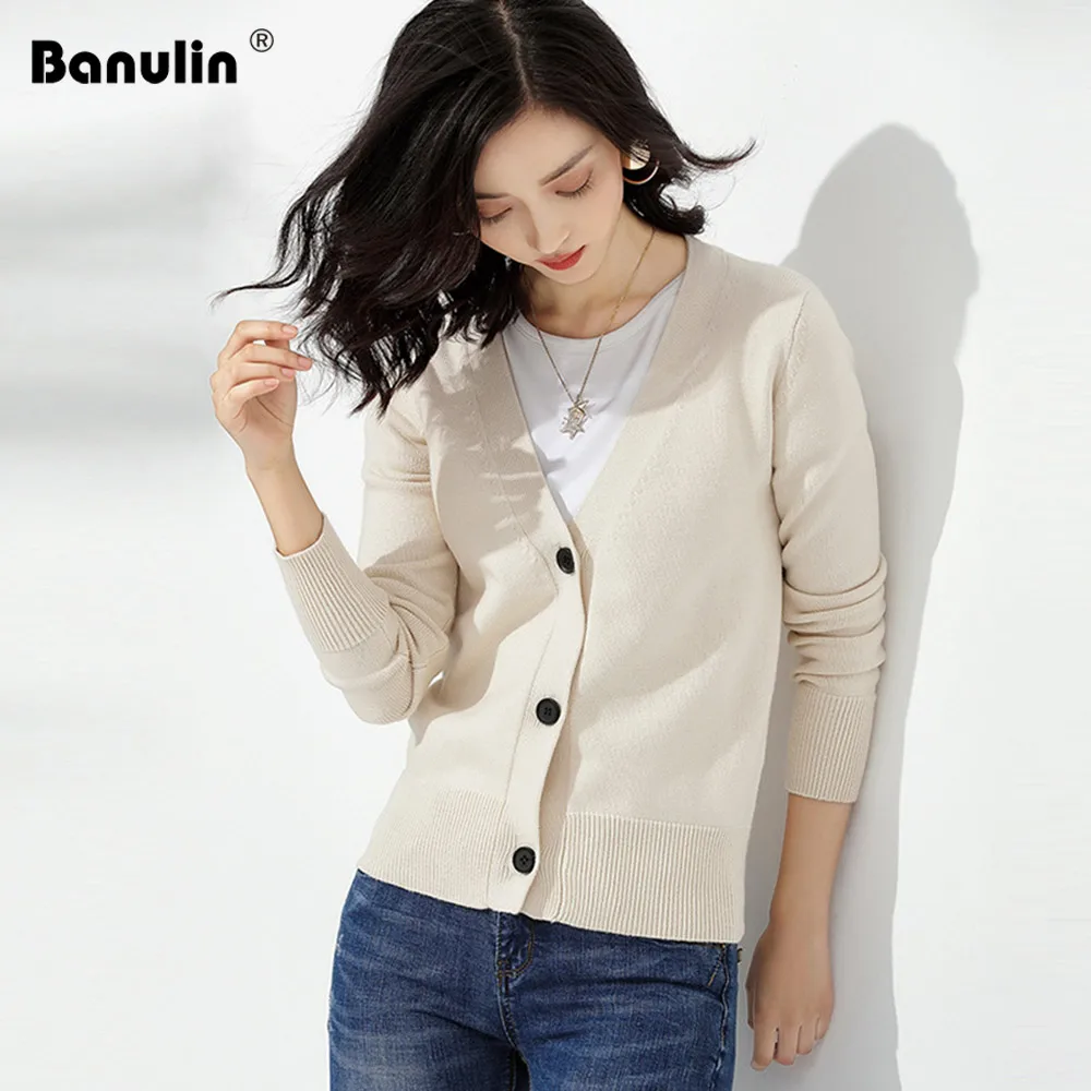 Banulin 2019 New Autumn Women Knitted V-Neck Long Sleeve Solid Cardigan Sweater Single Button Casual Warm Coat Outwear
Banulin 2019 New Autumn Women Knitted V-Neck Long Sleeve Solid Cardigan Sweater Single Button Casual Warm Coat Outwear