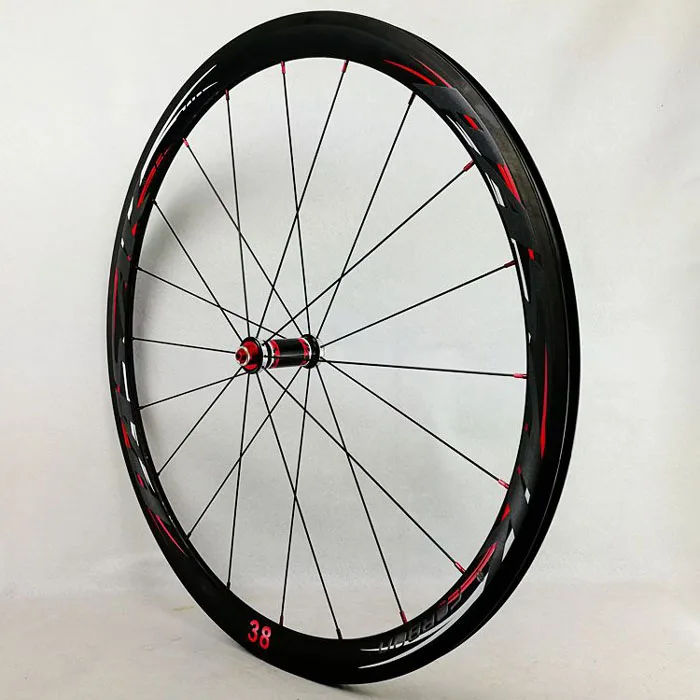 Sale 700C Wheelset Carbon Wheels Road Bike Tubeless Wheel V/C Brake Profile 38-40-50-55mm Depth Clincher Carbon Rim Direct-pull 20