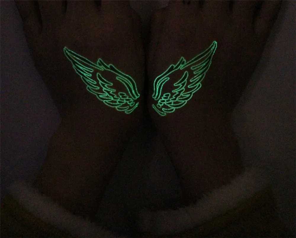 Светится в темноте игрушки Модный логотип знак символ тату наклейка зеленый