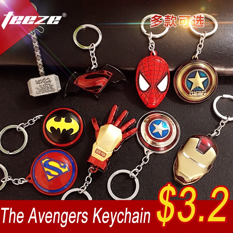 Фото Car-styling Key chain 1 piece keychain for car Bmw Stainless Steel Marvel Avengers Superman key ring Children Gift trinket | Автомобили и
