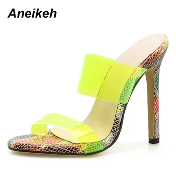 Aneikeh 2019 PU Leisure Serpentine Ladies Slipper Sexy Transparent Shallow Round Toe Women Slippers Thin Heels Red Green Clear40
Aneikeh 2019 PU Leisure Serpentine Ladies Slipper Sexy Transparent Shallow Round Toe Women Slippers Thin Heels Red Green Clear40